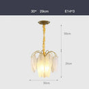GobekUsa Glass Feather LED Hanging Chandelier for Foyer