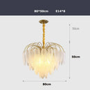 GobekUsa Glass Feather LED Hanging Chandelier for Foyer