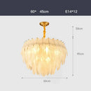 GobekUsa Glass Feather LED Hanging Chandelier for Foyer