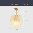GobekUsa Glass Feather LED Hanging Chandelier for Foyer