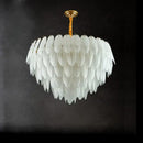 GobekUsa Glass Feather LED Hanging Chandelier for Foyer