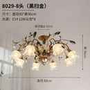 GobekUsa Glass Flower Chandelier: Elegant Retro High-End Lobby Main Light for Home, Restaurant