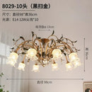 GobekUsa Glass Flower Chandelier: Elegant Retro High-End Lobby Main Light for Home, Restaurant