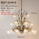 GobekUsa Glass Flower Chandelier: Elegant Retro High-End Lobby Main Light for Home, Restaurant