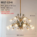 GobekUsa Glass Flower Chandelier: Elegant Retro High-End Lobby Main Light for Home, Restaurant