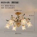 GobekUsa Glass Flower Chandelier: Elegant Retro High-End Lobby Main Light for Home, Restaurant