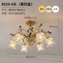 GobekUsa Glass Flower Chandelier: Elegant Retro High-End Lobby Main Light for Home, Restaurant