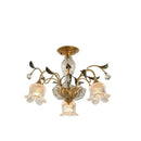 GobekUsa Glass Flower Chandelier: Elegant Retro High-End Lobby Main Light for Home, Restaurant