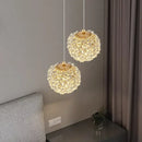 GobekUsa Gold Metal Crystal Pendant Light for Bedroom Dining Room Aisle Corridor