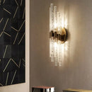 GobekUsa Gold Metal Glass Wall Sconce, Elegant E14 Bulb Foyer Bedroom Dining Room Lamp