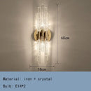 GobekUsa Gold Metal Glass Wall Sconce, Elegant E14 Bulb Foyer Bedroom Dining Room Lamp
