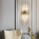 GobekUsa Gold Metal Glass Wall Sconce, Elegant E14 Bulb Foyer Bedroom Dining Room Lamp