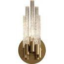 GobekUsa Gold Metal Glass Wall Sconce, Elegant E14 Bulb Foyer Bedroom Dining Room Lamp