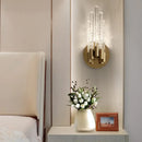 GobekUsa Gold Metal Glass Wall Sconce, Elegant E14 Bulb Foyer Bedroom Dining Room Lamp