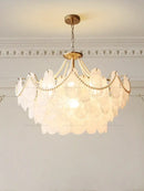 GobekUsa French Chandelier Garden Light with K9 Crystal | Elegant Pearl Shell Design
