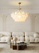 GobekUsa French Chandelier Garden Light with K9 Crystal | Elegant Pearl Shell Design