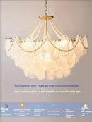 GobekUsa French Chandelier Garden Light with K9 Crystal | Elegant Pearl Shell Design
