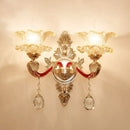 GobekUsa Gold Scrolled Arm Wall Mount Lamp with Crystal Accent - Elegant Metallic Wall Sconce