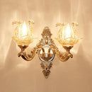 GobekUsa Gold Scrolled Arm Wall Mount Lamp with Crystal Accent - Elegant Metallic Wall Sconce