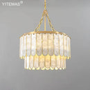 GobekUsa Gold Shell Chandelier: Elegant Hanging Lighting for Living Room, Bedroom, Kitchen