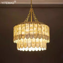 GobekUsa Gold Shell Chandelier: Elegant Hanging Lighting for Living Room, Bedroom, Kitchen