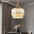 GobekUsa Gold Shell Chandelier: Elegant Hanging Lighting for Living Room, Bedroom, Kitchen