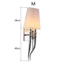 GobekUsa Iron Claw Horn Wall Sconce with Cloth Lampshade for Bedroom and Living Room