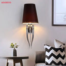 GobekUsa Iron Claw Horn Wall Sconce with Cloth Lampshade for Bedroom and Living Room