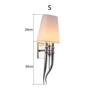 GobekUsa Iron Claw Horn Wall Sconce with Cloth Lampshade for Bedroom and Living Room