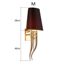 GobekUsa Iron Claw Horn Wall Sconce with Cloth Lampshade for Bedroom and Living Room