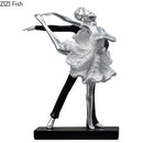 GobekUsa Golden Tango Dancer Couple Sculpture Home Decor Figurines