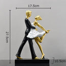GobekUsa Golden Tango Dancer Couple Sculpture Home Decor Figurines