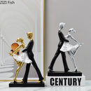 GobekUsa Golden Tango Dancer Couple Sculpture Home Decor Figurines