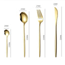 GobekUsa 24-Piece Gold Stainless Steel Cutlery Set - Elegant Tableware Gift Box