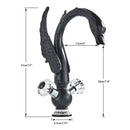 GobekUsa Gold Swan Basin Faucet: Deck Mounted Bathroom Mixer Tap with Hot and Cold Water