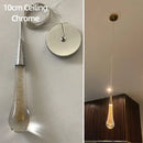 GobekUsa Crystal Glass LED Pendant Tear Drop Light Chandelier