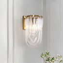 GobekUsa Gold Oval Wall Lamp with Twisted Crystal Shade