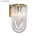 GobekUsa Gold Oval Wall Lamp with Twisted Crystal Shade