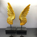 GobekUsa Elegant Angel Wings Resin Sculpture Table Decor for Home and Office