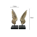 GobekUsa Elegant Angel Wings Resin Sculpture Table Decor for Home and Office