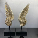 GobekUsa Elegant Angel Wings Resin Sculpture Table Decor for Home and Office