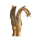 GobekUsa Brass Golden Swan Faucet for Bath Basin, Cold & Hot Water Mixer Tap