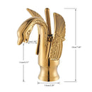 GobekUsa Brass Golden Swan Faucet for Bath Basin, Cold & Hot Water Mixer Tap