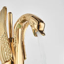 GobekUsa Brass Golden Swan Faucet for Bath Basin, Cold & Hot Water Mixer Tap