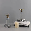 GobekUsa Clear Crystal Geometric Candle Holder for Home Decoration