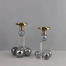 GobekUsa Clear Crystal Geometric Candle Holder for Home Decoration