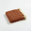 GobekUsa Elegant Chenille Pompons Throw Blanket