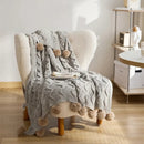 GobekUsa Elegant Chenille Pompons Throw Blanket