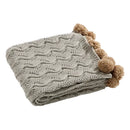 GobekUsa Elegant Chenille Pompons Throw Blanket