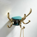 Elegant green gold zinc alloy single hook bathroom wall mount by Decorbites